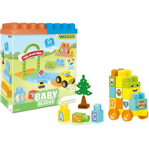Фото - Пластиковый конструктор для малышей Wader ''Baby Blocks'' Мои первые кубики 30 шт. (41440)