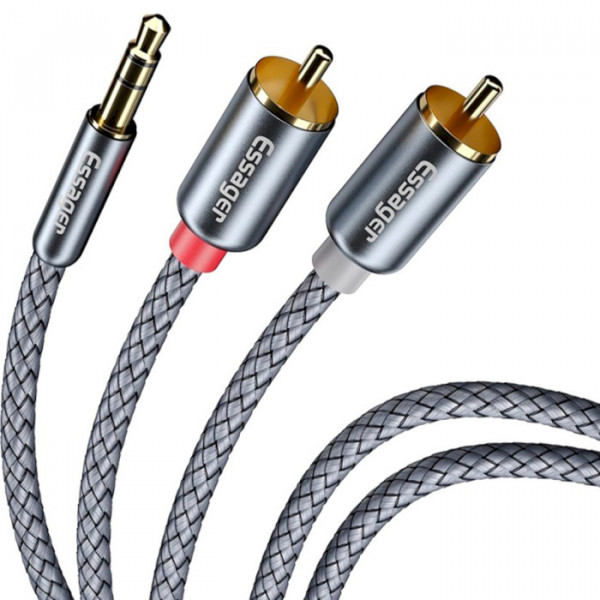 Фото - Кабель 3.5 мм - RCA Essager Jack 3.5 to 2 RCA 1m (EYPZJ-MY0H)