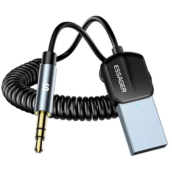Фото - Беспроводной адаптер автомобильный Essager Lingfeng Bluetooth 5.0 Aux Adapter Car Wireless Receiver USB to 3.5mm (EBT-LF01-P)