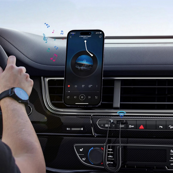 Фото - Беспроводной адаптер автомобильный Essager Lingfeng Bluetooth 5.0 Aux Adapter Car Wireless Receiver USB to 3.5mm (EBT-LF01-P)