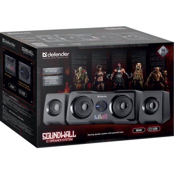Фото - Компьютерная акустика 2.1 Defender Soundwall 16Вт USB (65214)