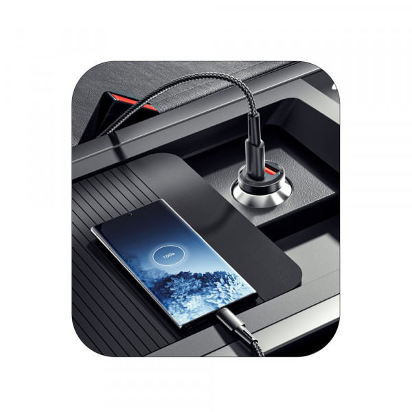 Фото - Автомобильное зарядное устройство Essager Gyroscope Mini 45W Car Charger USB-A + Type-C Black (ECCAC45-TL01-Z)