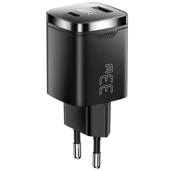 Фото - Сетевое зарядное устройство Essager Gamet 33W GaN digital display A+C Black (ECT33W-GMB01-Z)