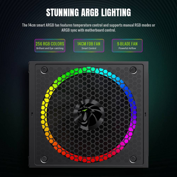 Фото - Блок питания для ПК Gamemax RGB 750G