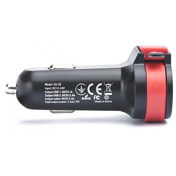 Фото - Автомобильное зарядное устройство REAL-EL CA-35 black (EL123160012)