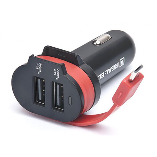 Фото - Автомобильное зарядное устройство REAL-EL CA-35 black (EL123160012)