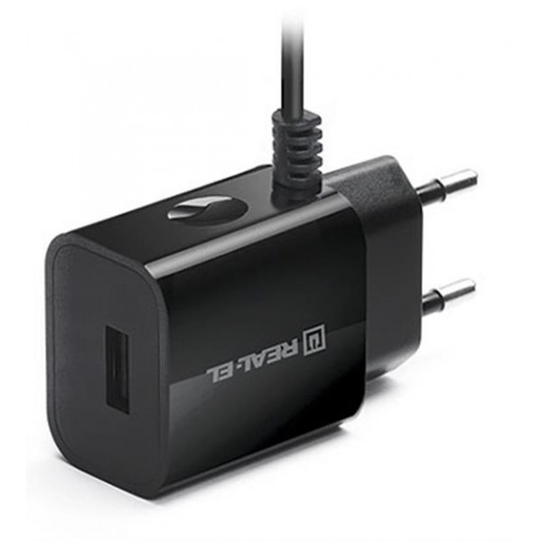 Фото - Сетевое зарядное устройство REAL-EL CH-217 Black (EL123160016)