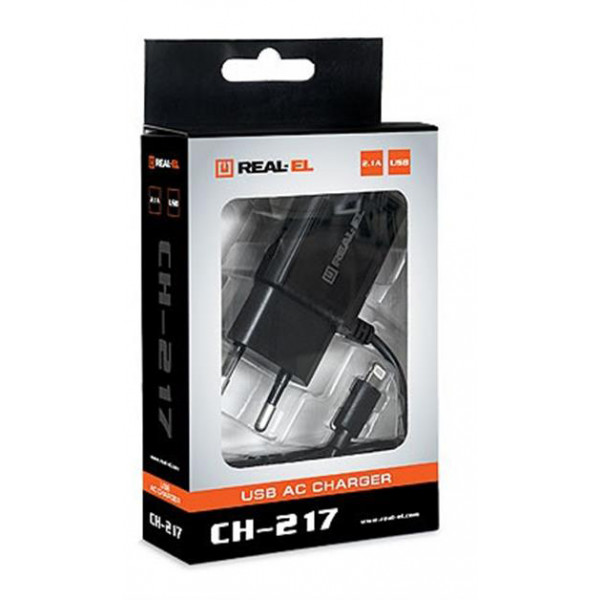 Фото - Сетевое зарядное устройство REAL-EL CH-217 Black (EL123160016)