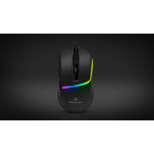 Фото - Мышь проводная игровая REAL-EL RM-530 Black (EL123200053)