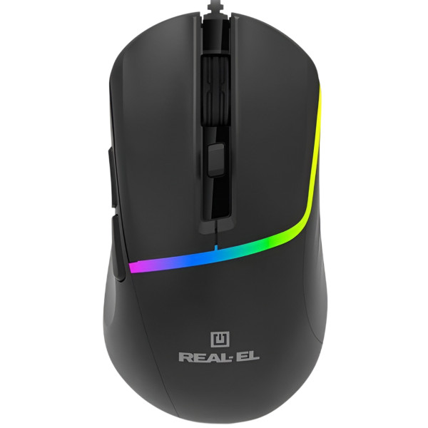 Фото - Мышь проводная игровая REAL-EL RM-530 Black (EL123200053)