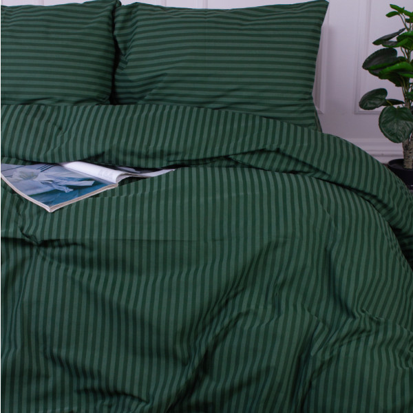 Фото - Комплект постельного белья MirSon Ranforce Elite 17-0612 Stripe Emerald 160х220 (2200008201289)