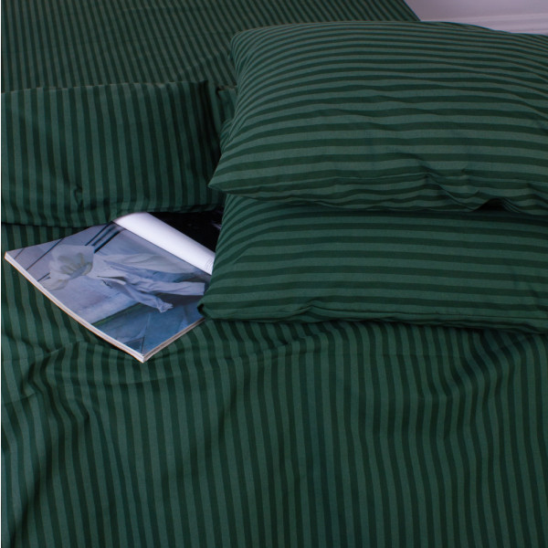 Фото - Комплект постельного белья MirSon Ranforce Elite 17-0612 Stripe Emerald 160х220 (2200008201289)