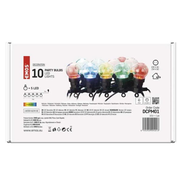 Фото - Гирлянда фигурная EMOS DCPM01 10 шт цветные шарики,5м,наружные и внутренние,разноцветные