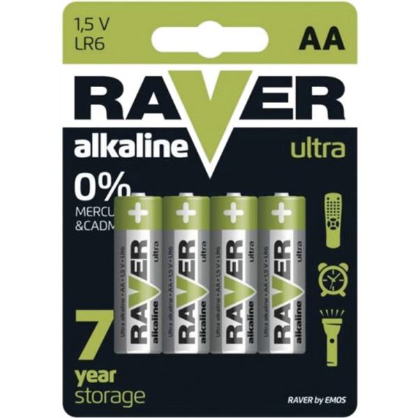 Фото - Батарейка тип AA RAVER EMOS B7921 Ultra Alkaline (AA) LR06 блистер 4шт.