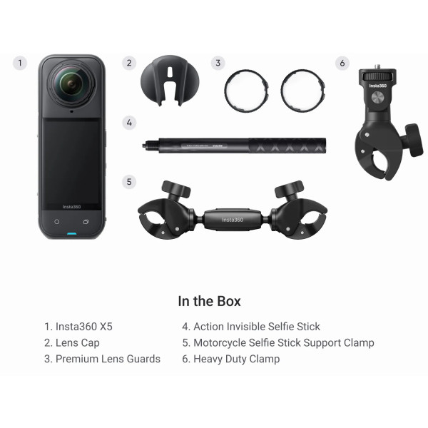 Фото - Экшн-камера Insta360 X5 Motorcycle Bundle (CINSAAHAX502)