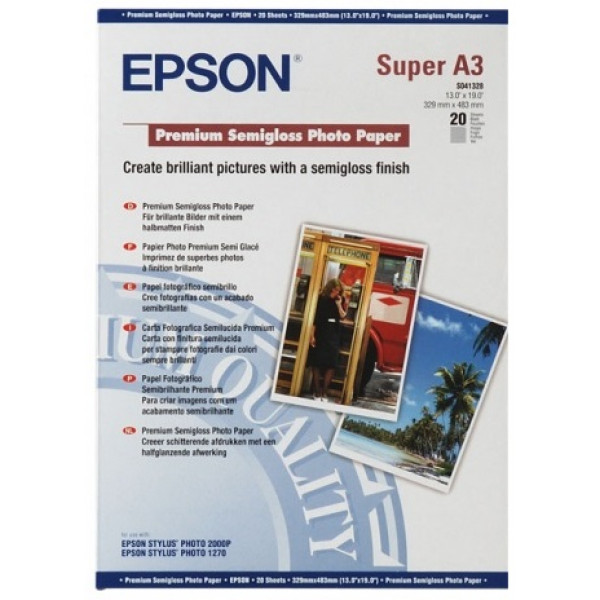 Фотобумага А3+ Epson A3+ Premium Semigloss Photo Paper, 20 л ...