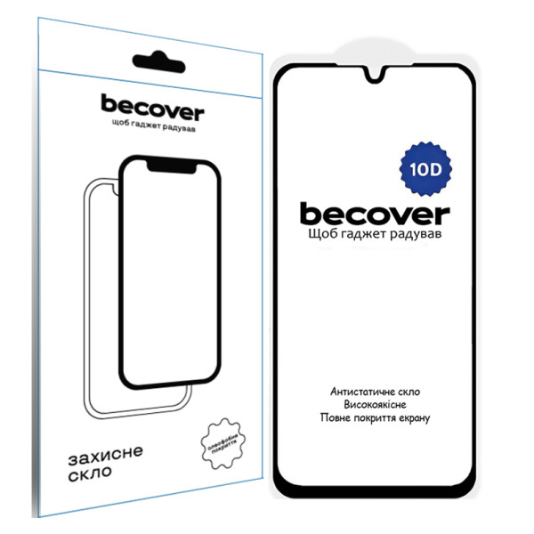 Фото - Защитное стекло для смартфона BeCover for Samsung Galaxy A16 4G SM-A165/A16 5G SM-A166 10D Black (712889)
