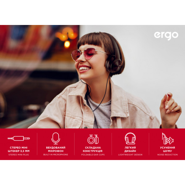 Фото - Наушники полноразмерные проводные Ergo VM-630 Black