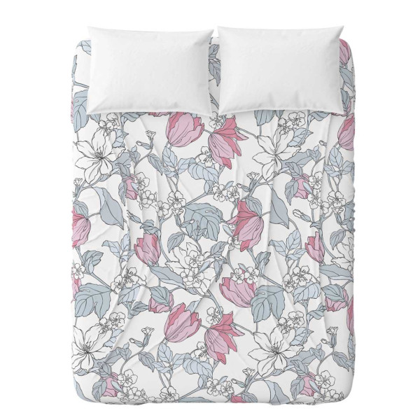 Фото - Простынь полуторная Home Line бязь 145Х215 весенний вечер серо-розовый (173550)