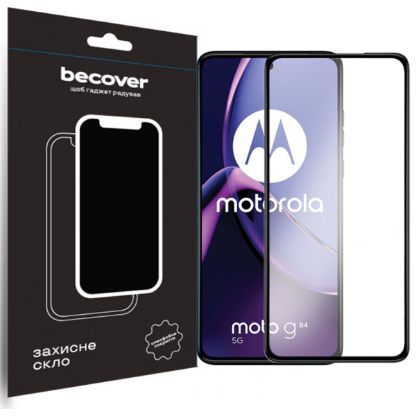 Фото - Защитное стекло для смартфона BeCover Motorola Moto G84 Black (710108)