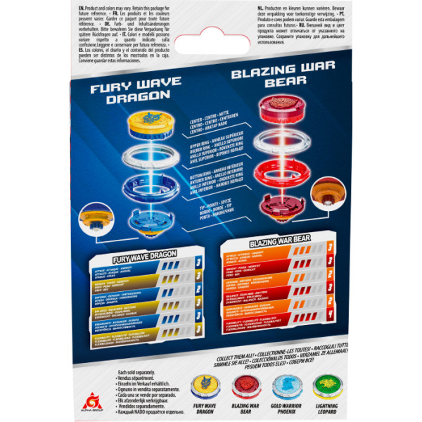 Фото - Волчок Auldey Набор Infinity Nado VI Starter Nado Pack Февраль Дракон и Пылающий Боевой Медведь (Fury Wave Dragon, Blazing War Bear) (EU654196)