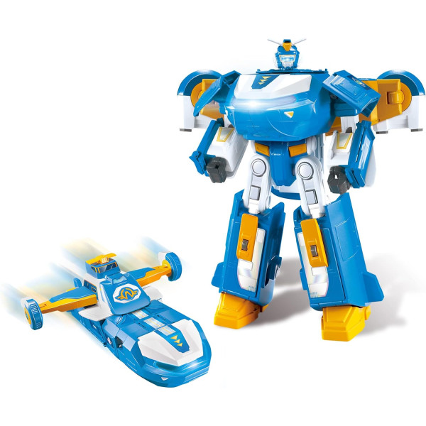 Фото - Робот-трансформер Super Wings Transforming Aircraft Воздушная База Робот свет звук (EU760888)