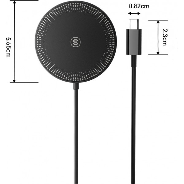 Фото - Беспроводное зарядное устройство Essager Wind 2in1 Wireless Charger 15W Black (EWXCX-CF01-Z)