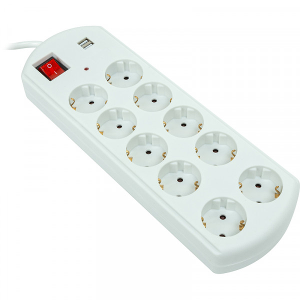 Фото - Сетевой фильтр PowerPlant YS-N6065/10 (EX610563) 10 розеток, 10m, 2xUSB White