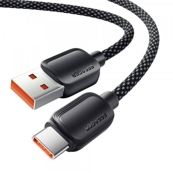 Фото - Кабель синхронизации данных Essager Breeze USB Cable USB-A to Type C 1M Black 100W (EXC7A-WL01-P)