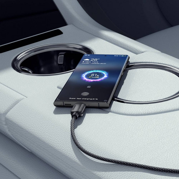 Фото - Кабель синхронизации данных Essager Breeze USB Cable USB-A to Type C 1M Black 100W (EXC7A-WL01-P)