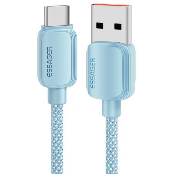 Фото - Кабель синхронизации данных Essager Breeze USB Cable USB-A to Type C 1M Blue 100W (EXC7A-WL03-P)