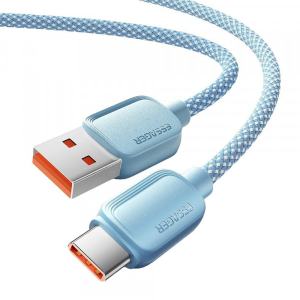 Фото - Кабель синхронизации данных Essager Breeze USB Cable USB-A to Type C 1M Blue 100W (EXC7A-WL03-P)