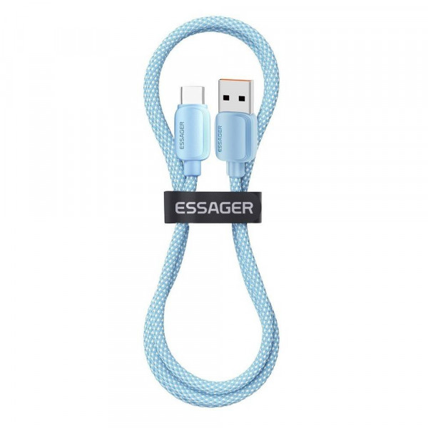 Фото - Кабель синхронизации данных Essager Breeze USB Cable USB-A to Type C 1M Blue 100W (EXC7A-WL03-P)