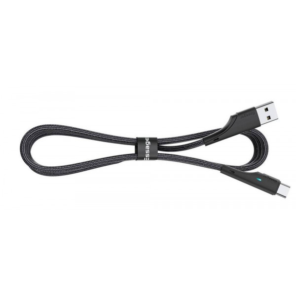 Фото - Кабель синхронизации данных Essager Rousseau 3A Fast Charging USB Type C Cable 2m Black (EXCT-LSA01)