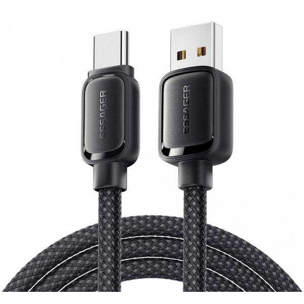 Фото - Кабель синхронизации данных Essager Jelly Bean Type-A-Type-C 7A fully compatible magnetic data cable 1M Black (EXCT-TD01-P)