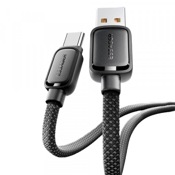 Фото - Кабель синхронизации данных Essager Jelly Bean Type-A-Type-C 7A fully compatible magnetic data cable 1M Black (EXCT-TD01-P)