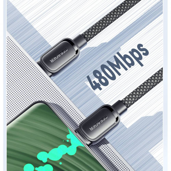 Фото - Кабель синхронизации данных Essager Jelly Bean Type-A-Type-C 7A fully compatible magnetic data cable 1M Black (EXCT-TD01-P)