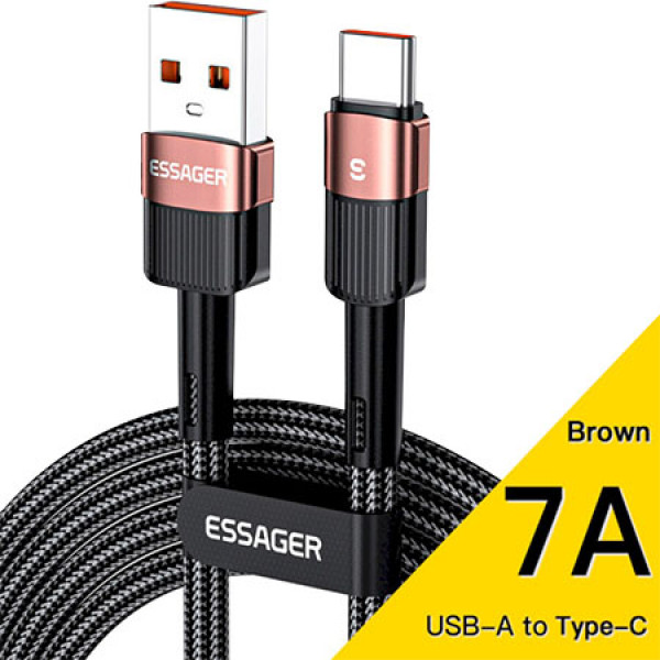 Фото - Кабель синхронизации данных Essager Star 7A Type-C USB Cable 1m Brown (EXCT-XC12)