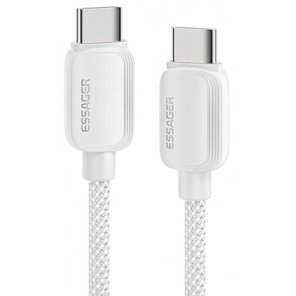 Фото - Кабель синхронизации данных Essager Breeze USB Cable Type C to Type C 1M White 100W (EXCTT1-WL02-P)