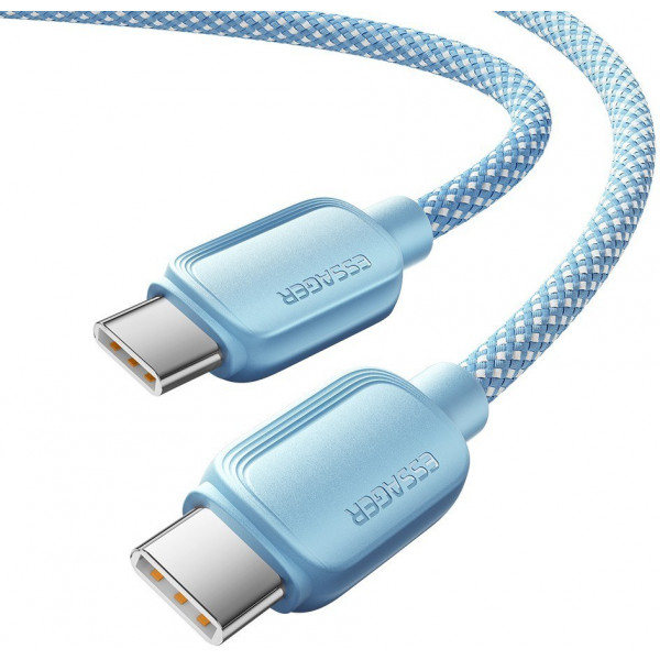 Фото - Кабель синхронизации данных Essager Breeze USB Cable Type C to Type C 2M Blue 100W (EXCTT1-WLA03-P)