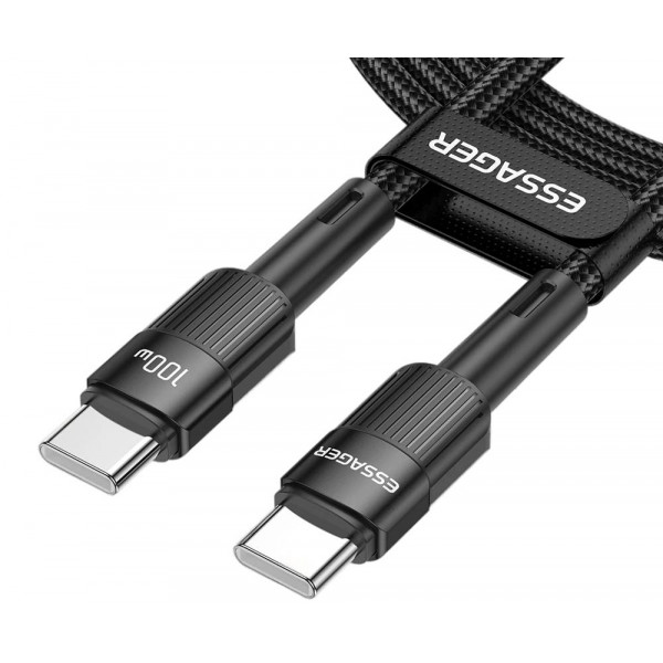 Фото - Кабель синхронизации данных Essager Star 100W USB Charging Cable Type C to Type C 0.5m Black (EXCTT1-XCB01)