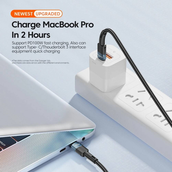 Фото - Кабель синхронизации данных Essager Star 100W USB Charging Cable Type C to Type C 0.5m Black (EXCTT1-XCB01)