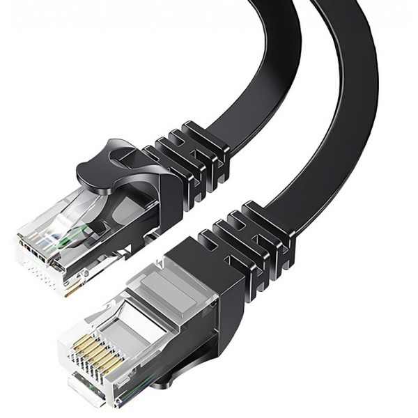 Фото - Кабель патч-корд Essager TopSpeed Cable Ethernet Cat6 RJ45 Splitter Network Flat Cable 3m Black (EXCWXB-JSC01)