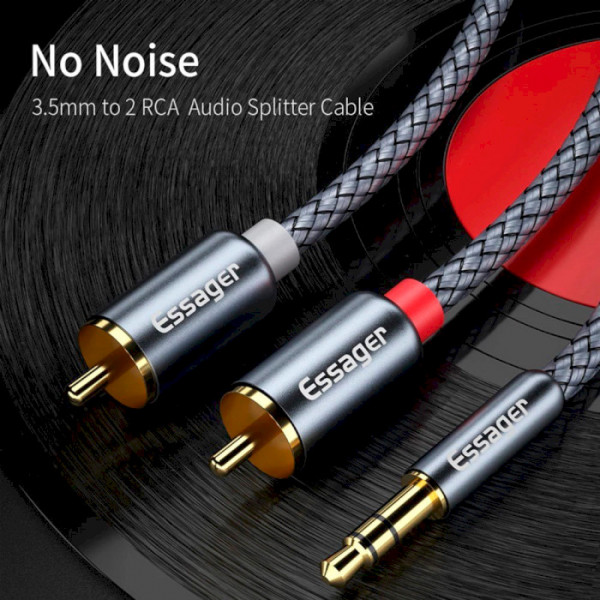 Фото - Кабель 3.5 мм - RCA Essager Jack 3.5 to 2 RCA 1m (EYPZJ-MY0H)