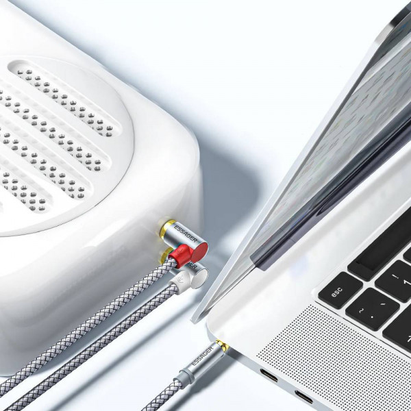 Фото - Кабель 3.5 мм - 3.5 мм Essager Monster Elbow RCA Audio Cable Jack 3.5 to 2 RCA Cable 3.5mm  3.5mm Jack to 2RCA 2M (EYPWT-MYA0G-P)