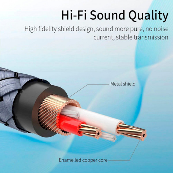 Фото - Кабель 3.5 мм - RCA Essager Jack 3.5 to 2 RCA 1m (EYPZJ-MY0H)