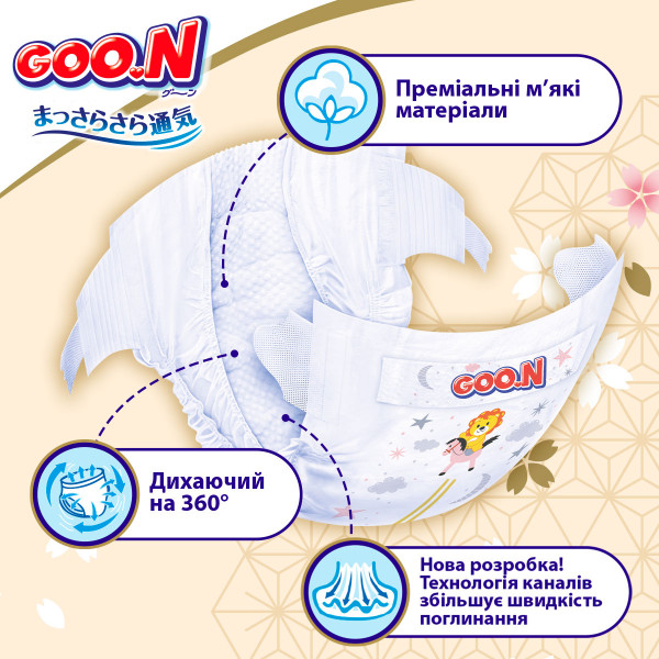 Фото - Одноразовые подгузники Goo.N Premium Soft на липучках Размер 5(XL) (12-20 кг), 40 шт. (F1010101-150)
