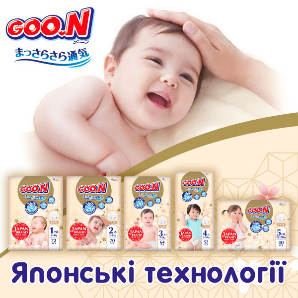 Фото - Одноразовые подгузники Goo.N Premium Soft на липучках Размер 5(XL) (12-20 кг), 40 шт. (F1010101-150)