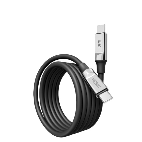 Фото - Кабель синхронизации данных YOKI ULTRA Type-C to Type-C 60W 1.2m Black (YK-UL61)