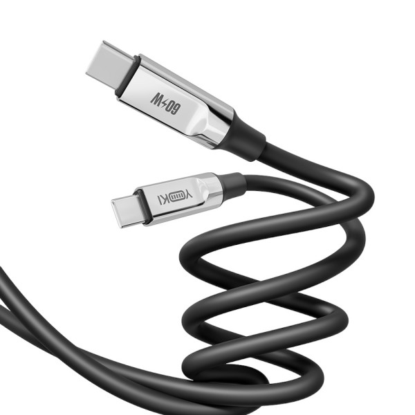 Фото - Кабель синхронизации данных YOKI ULTRA Type-C to Type-C 60W 1.2m Black (YK-UL61)